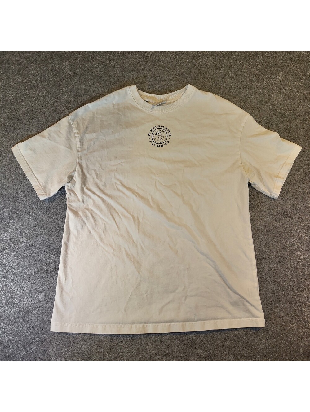 Gymshark White Graphic T-Shirt Short Sleeve Fitness Gym Workout Mens Size L
